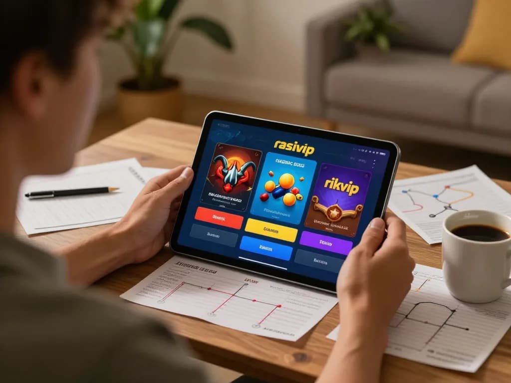 Enjoying a game on the rikvip app while analyzing betting strategies in a cozy setting.