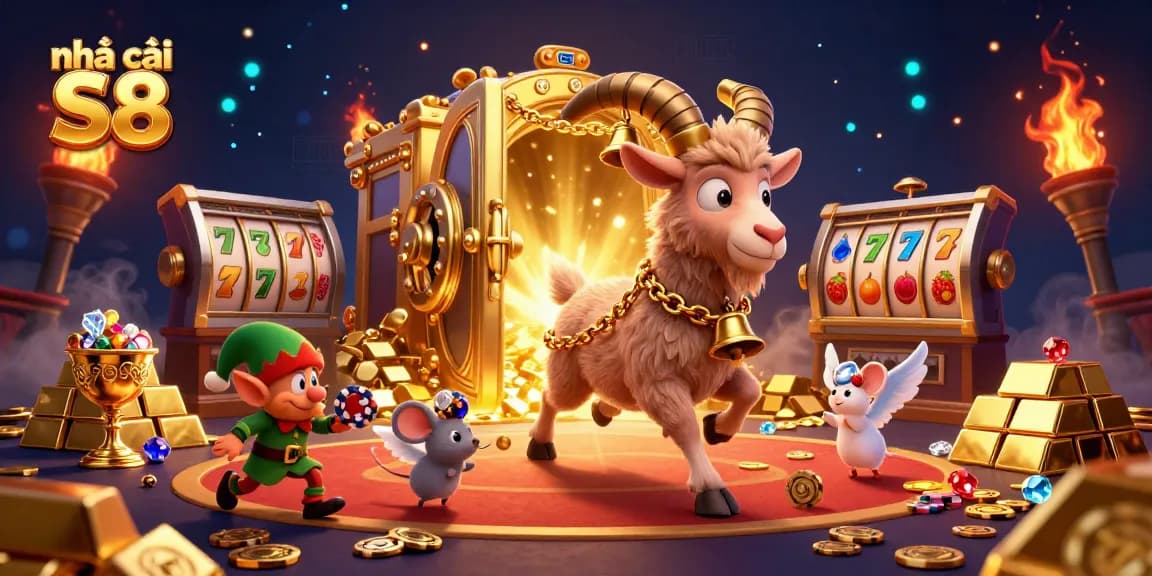 Experience the thrill at nhà cái S8 with vibrant casino chaos featuring 3D Krampus, mischievous elves, and golden treasures.