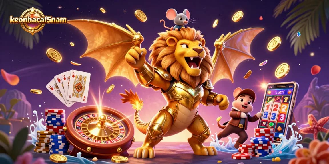 Engage in thrilling gameplay with keonhacai5nam featuring a vibrant 3D casino scene.