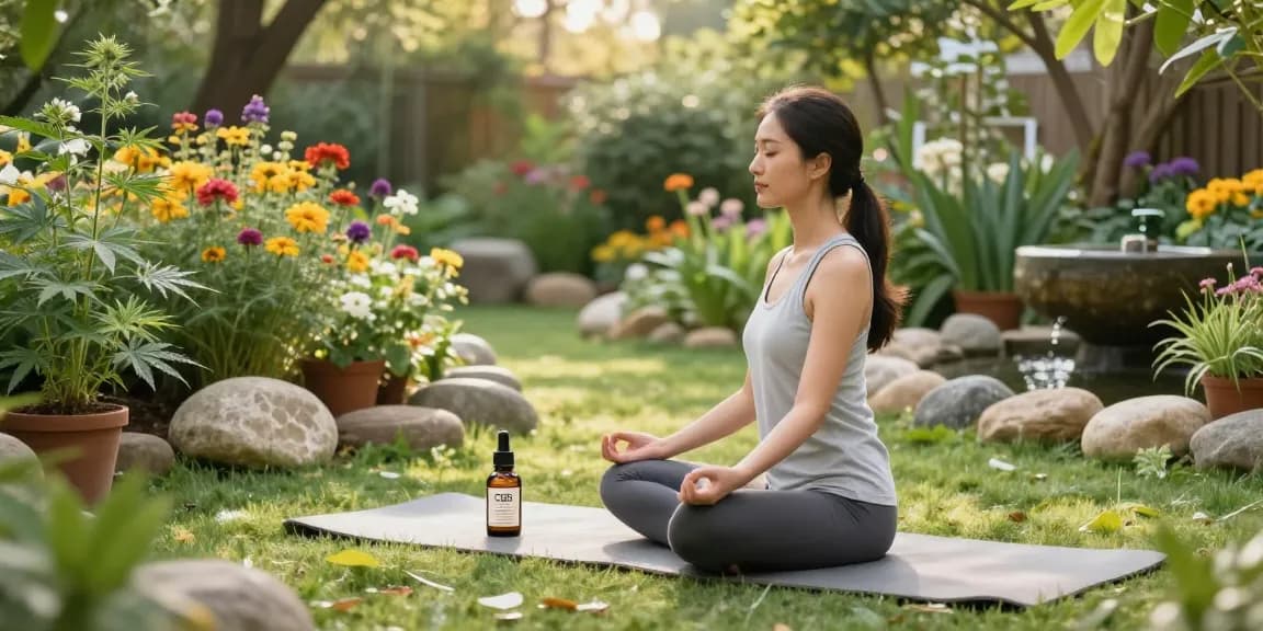 Ministry of Cannabis CBD oil bottle in serene outdoor wellness setting, promoting natural health.