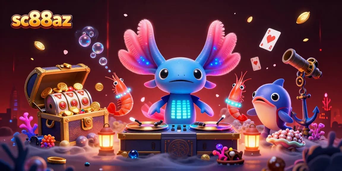 Experience thrilling underwater gaming adventures at sc88az with vibrant neon characters and dynamic casino elements.
