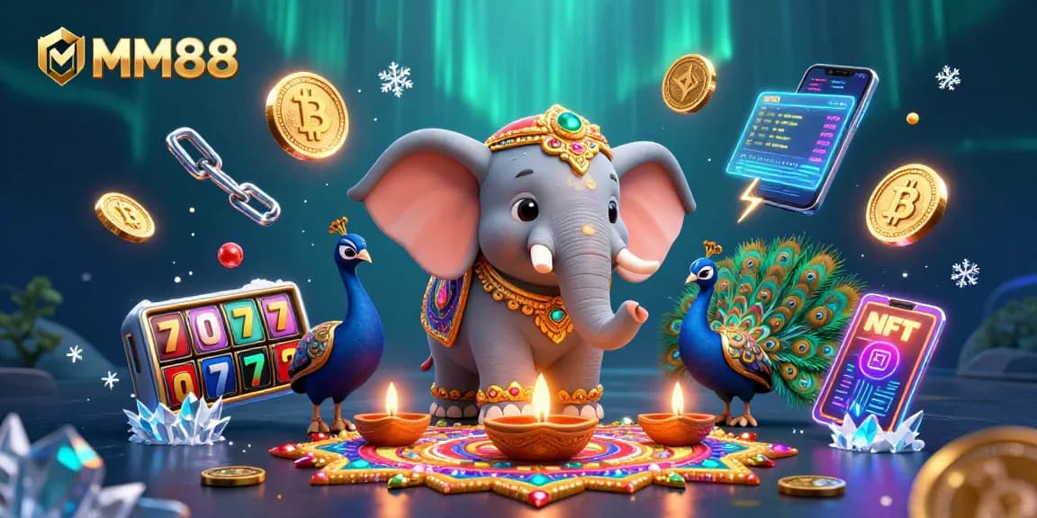 Play exciting games at MM88 with vibrant elements from a cartoon casino scene.