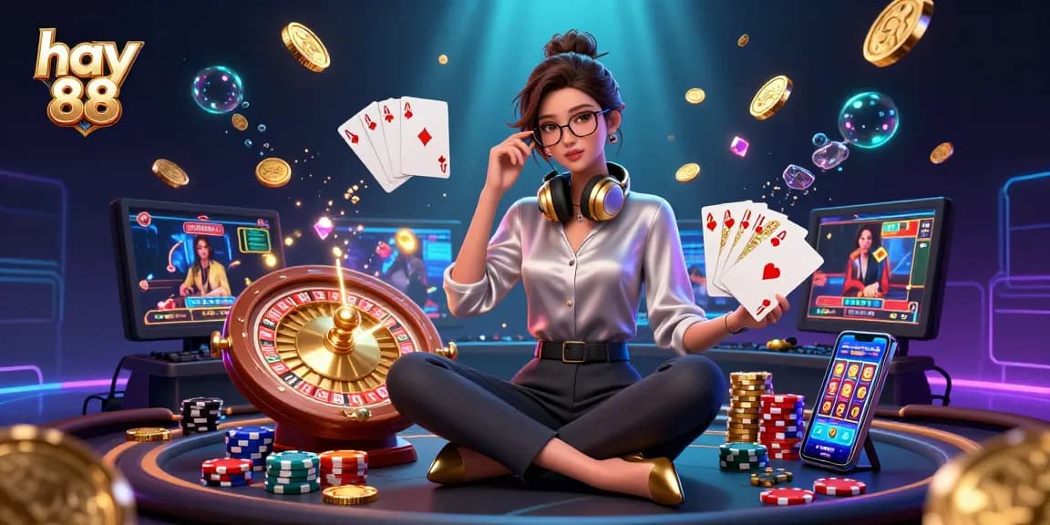 Experience thrilling gaming at hay 88 with vibrant casino elements and a stunning setup.
