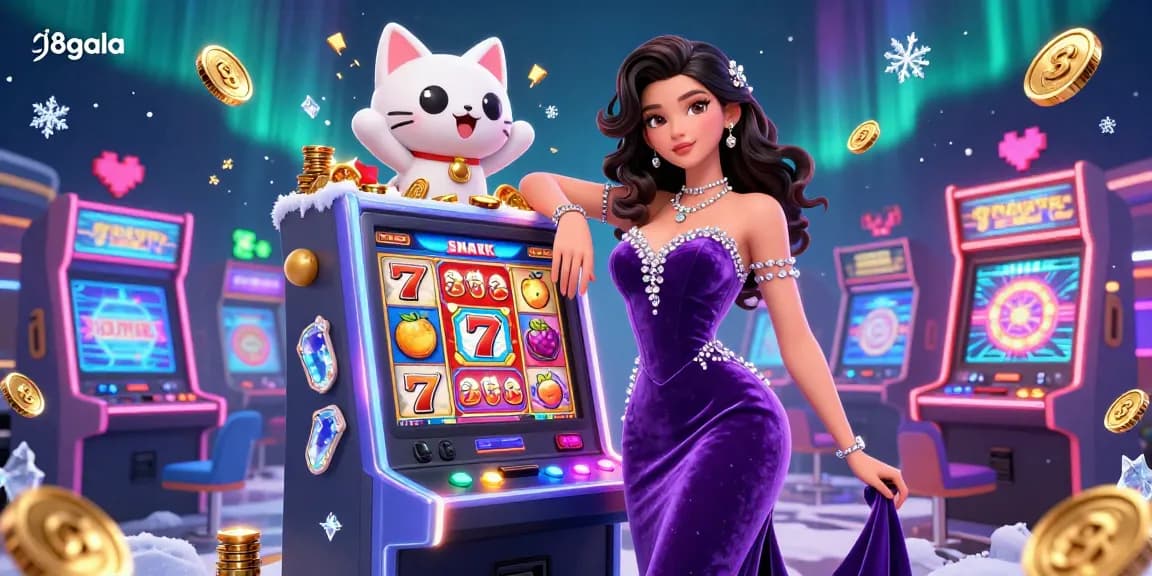 Spin slots and uncover jackpots in the festive 3D casino scene featuring s8gala's lively characters.