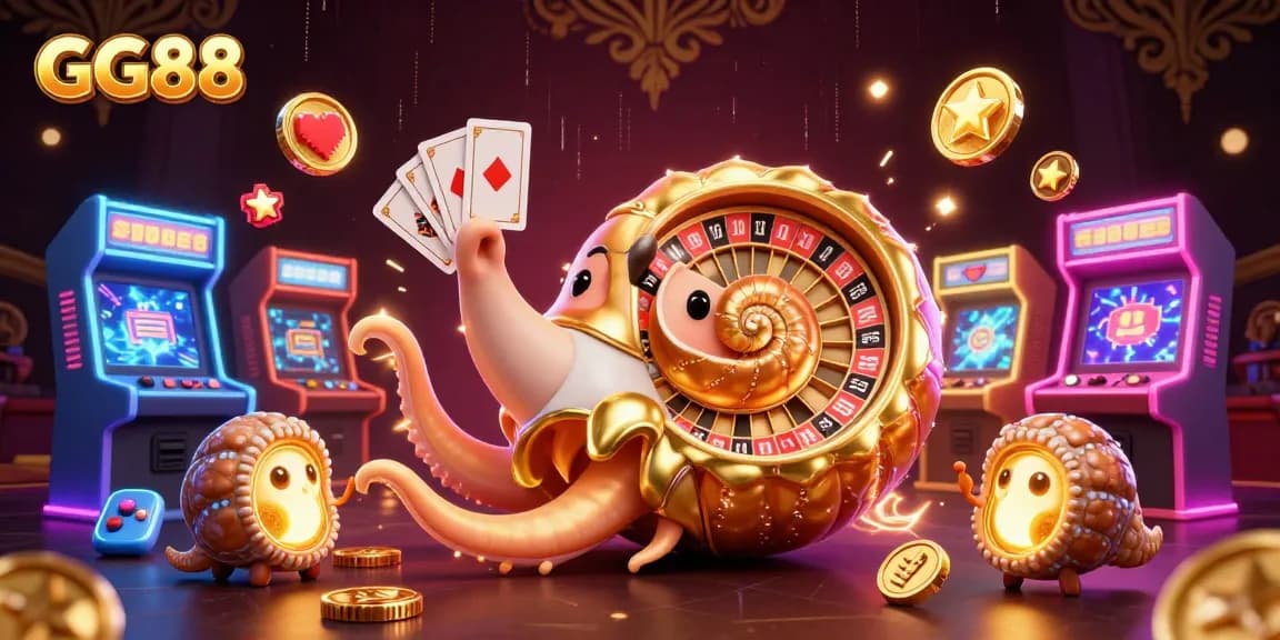 Spin the roulette with GG88's vibrant gameplay featuring an ancient nautilus and bright arcade elements.