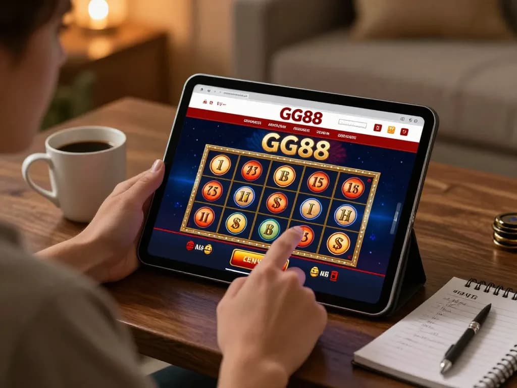 Play interactive slots on GG88's online casino with cozy home vibes and strategic notes.