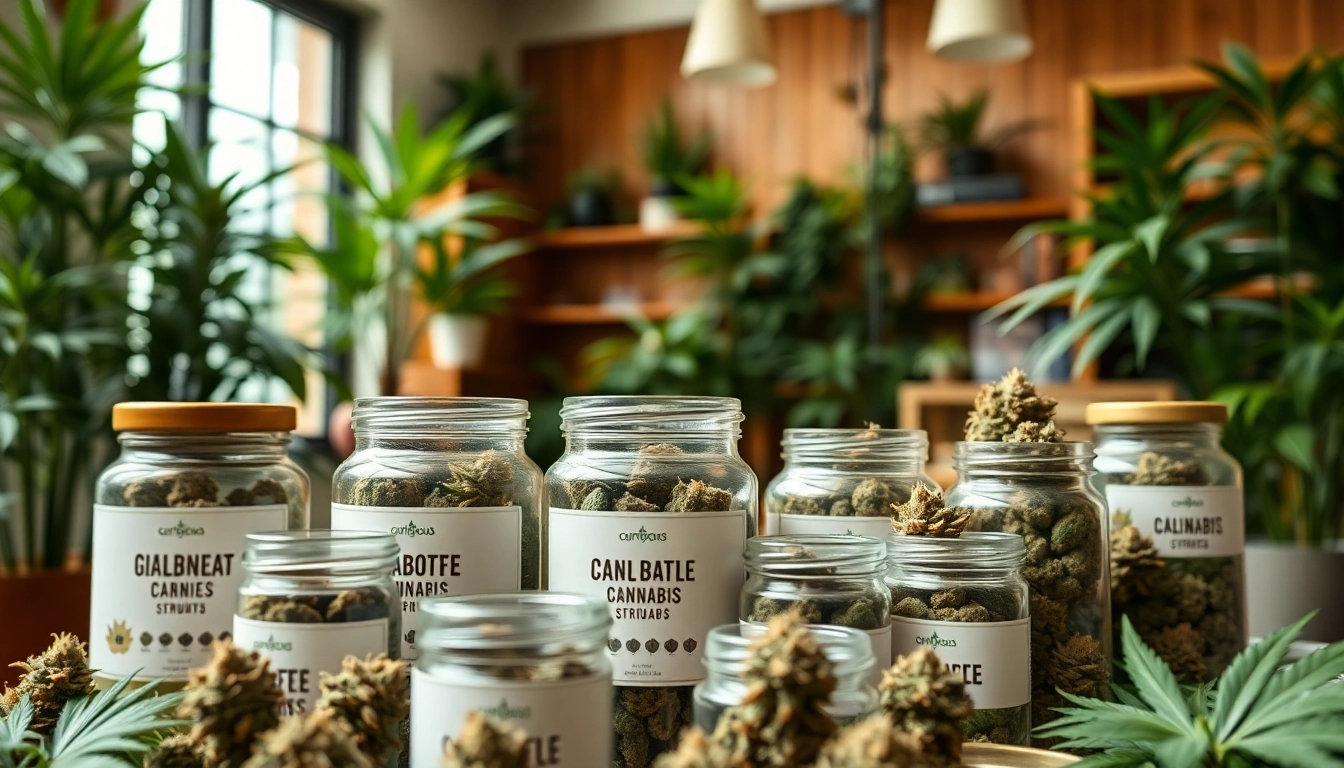 Discover a modern online pot shop with vibrant cannabis product displays.