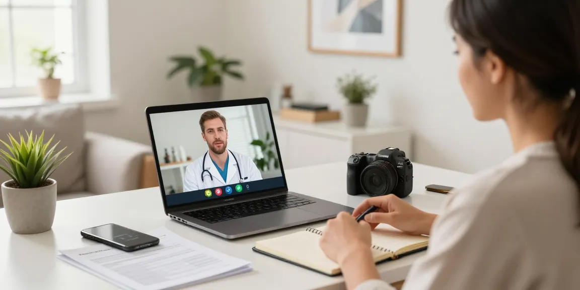 MMJ card online consultation with a licensed doctor in a cozy home office setting