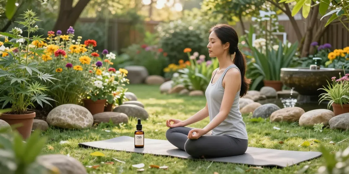 Ministry of Cannabis CBD oil bottle in serene outdoor wellness setting, promoting natural health.