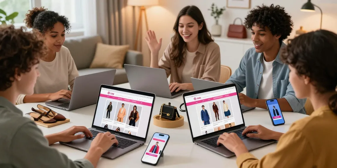 Engaging online shopping experience for 레플리카 fashion items in a cozy setting.