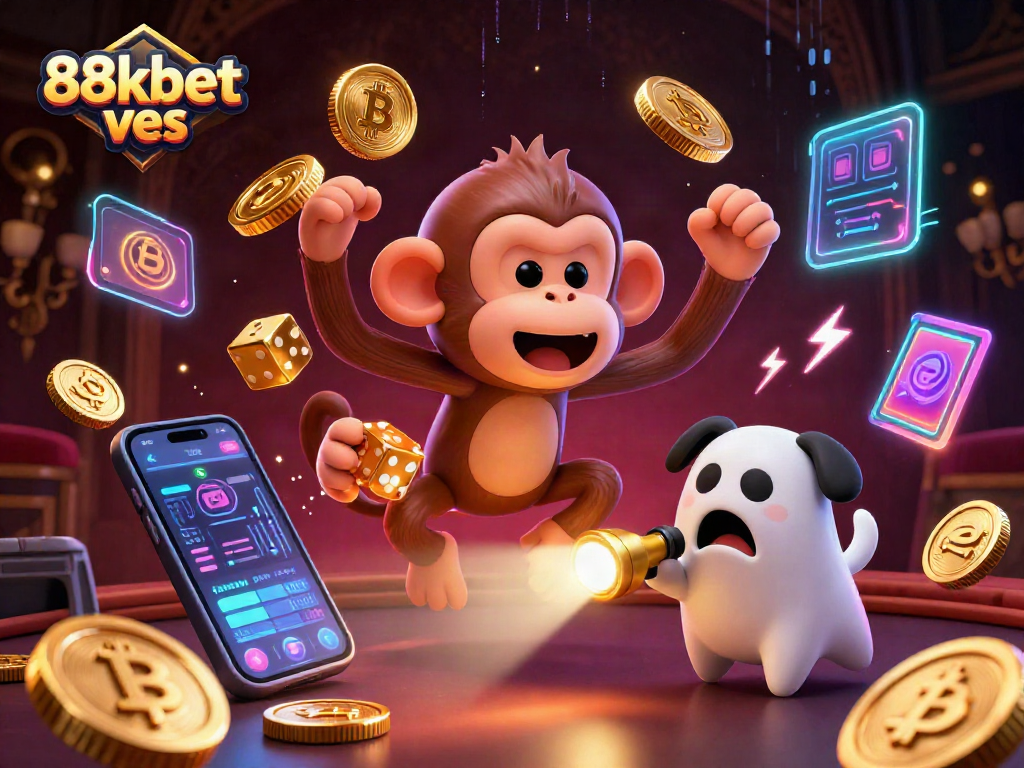 Engage with the magical world of 88kbet ves while tracking a playful ghost-hunter puppy in a rich casino atmosphere.