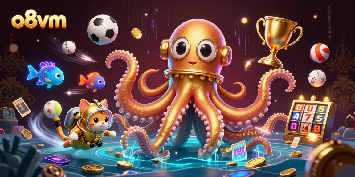 Experience thrilling gaming action with o8vm as the kraken and diving cat explore a treasure-filled underwater casino.