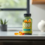 Showcase premium CBD softgels in a natural setting, emphasizing quality and health benefits.