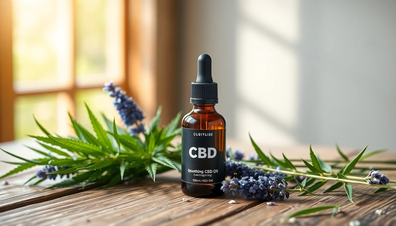 Showcase CBD Oil bottle with hemp leaves, highlighting natural wellness.