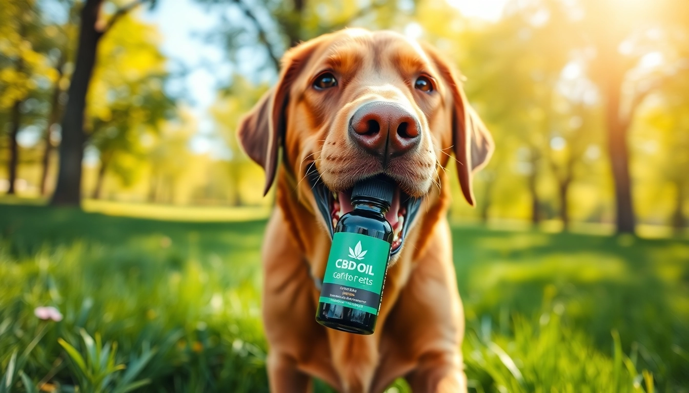 Promoting CBD Oil For Dog with a playful Labrador showcasing health and vitality.