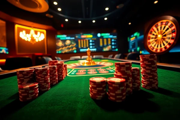 Experience the thrill of online gambling with RR88 as players engage at a luxury poker table.