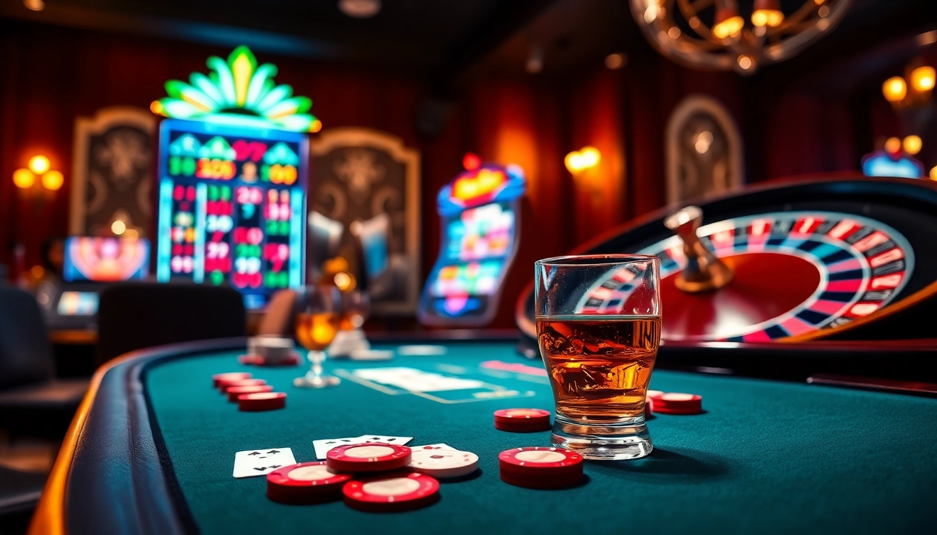 Experience the excitement of kkwin at a luxurious casino table with vibrant cards and chips.