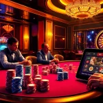 Exciting gameplay at a poker table showcasing https://rr88co.net/ with vibrant chips and a roulette backdrop.
