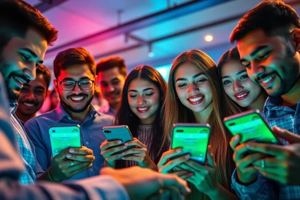 Engaging image of diverse users enjoying online betting through the DU88 app.
