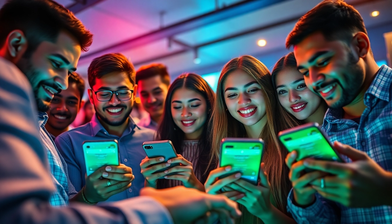 Engaging image of diverse users enjoying online betting through the DU88 app.