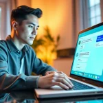 在笔记本电脑上使用 WhatsApp Web 进行消息与位置分享的生动场景，展示快连官网。
