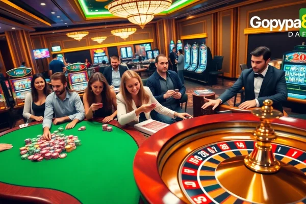 Experience the excitement of Gopay88 Daftar with vibrant casino tables and gaming action.