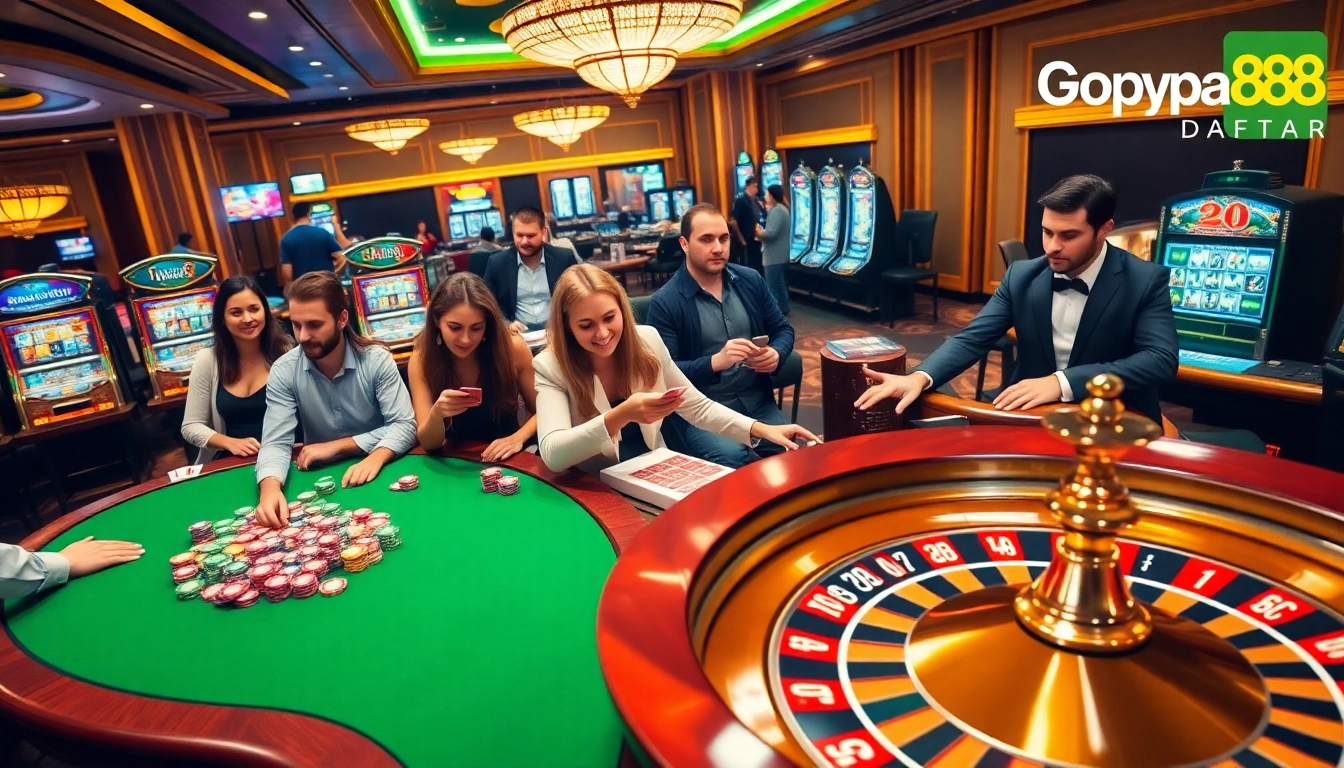 Experience the excitement of Gopay88 Daftar with vibrant casino tables and gaming action.