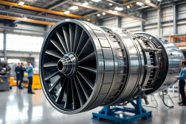 NK 88 turbofan engine showcased in an advanced aerospace hangar, emphasizing innovation and technology.