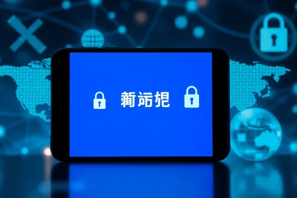 快连下载 interface showcased on a mobile device against a global connectivity background, symbolizing secure internet access.