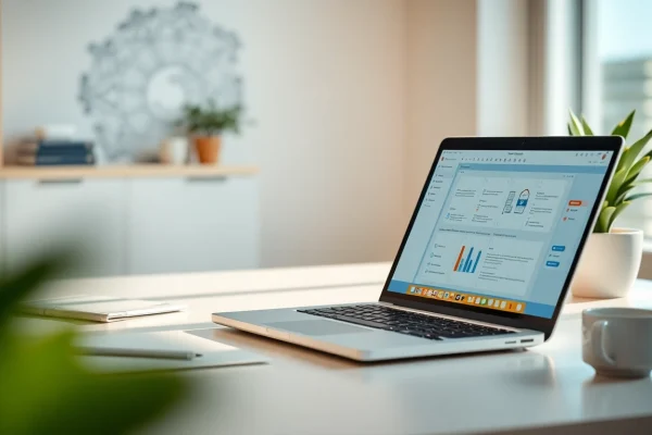 在笔记本电脑上展示 WPS下载 的高效工作空间，体现生产力与现代办公解决方案。