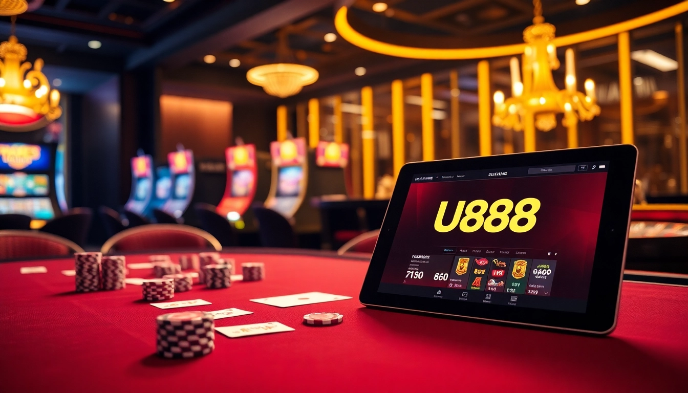 Experience upscale gambling with U888's captivating casino scene.