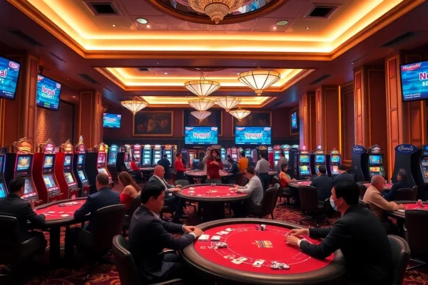 Experience the thrill of Nowgoal betting action in a luxurious casino setting with live sports odds.