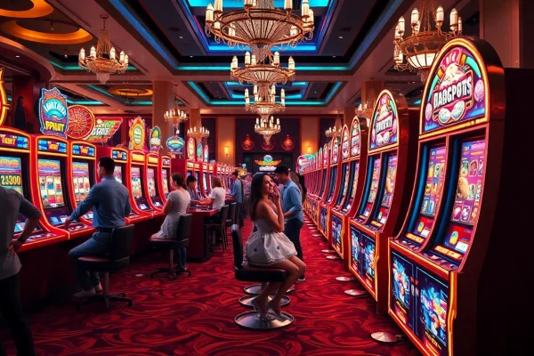 Engaged players enjoying vibrant slot games at pen4d casino.