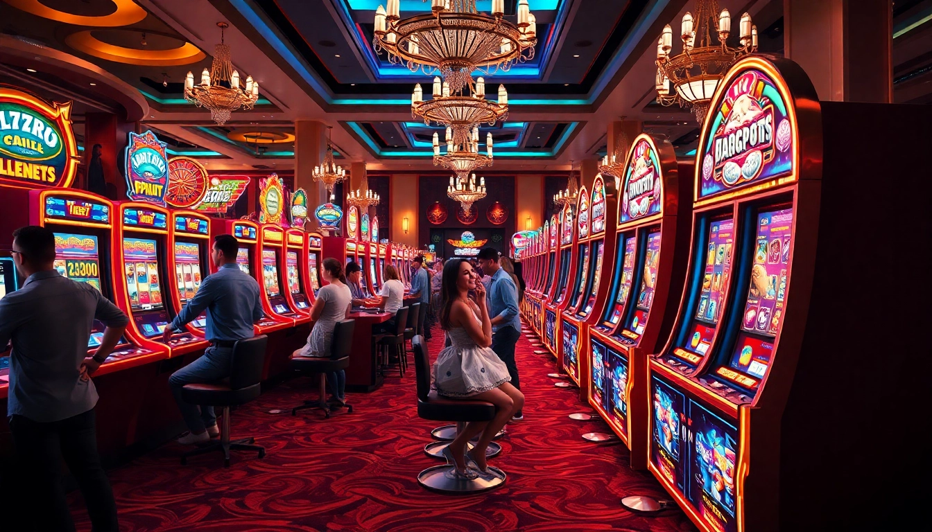 Engaged players enjoying vibrant slot games at pen4d casino.