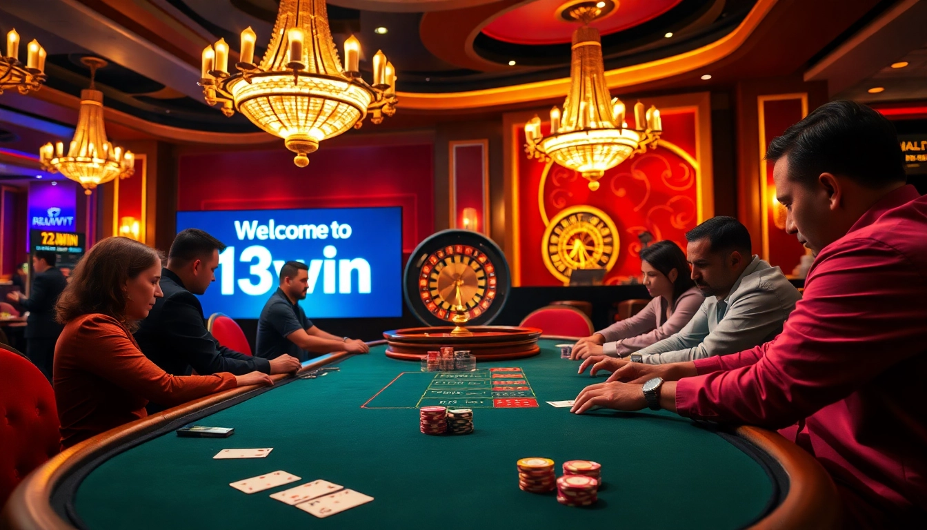 Experience the thrilling excitement at the 13win poker table with high-stakes chips and cards.