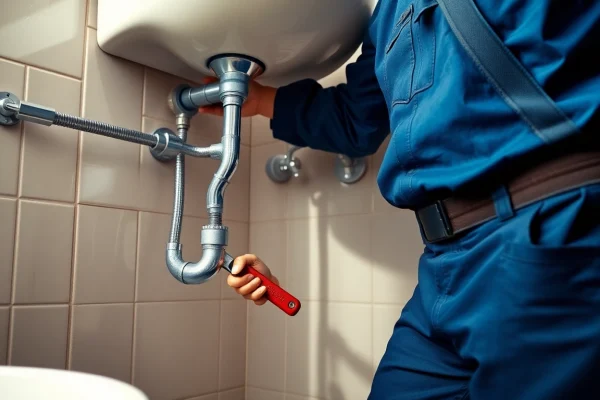24 hour plumber nyc fixing a leaky pipe in a residential bathroom in NYC