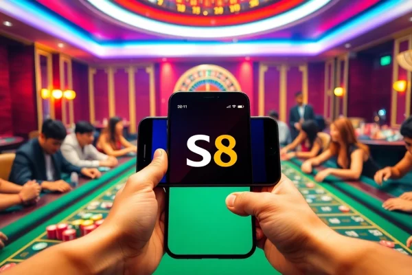 Experience thrilling gaming action at S8 casino with vibrant tables and luxurious atmosphere.