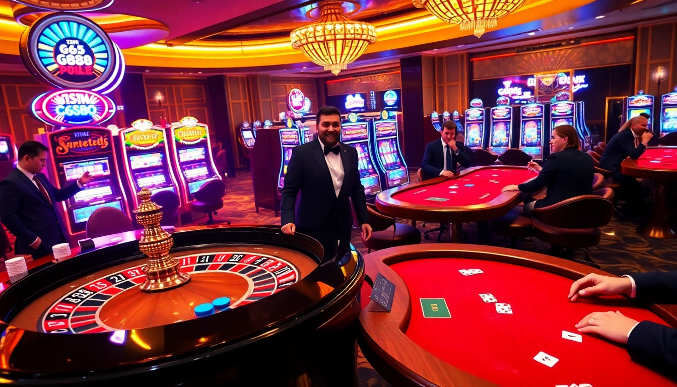 Experience thrilling gameplay at GG88's luxurious casino tables with vibrant atmosphere.