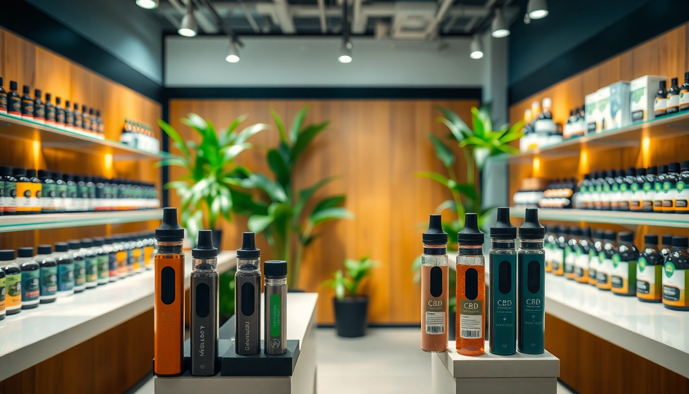 Find high-quality CBD products at this vape shop near me, showcasing a modern and stylish setting.