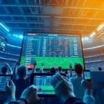 Real-time tỷ lệ kèo displayed on a modern betting platform with excited users.